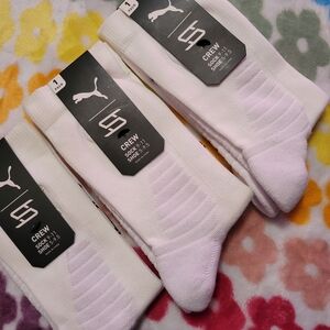 Puma Men's White Crew Socks